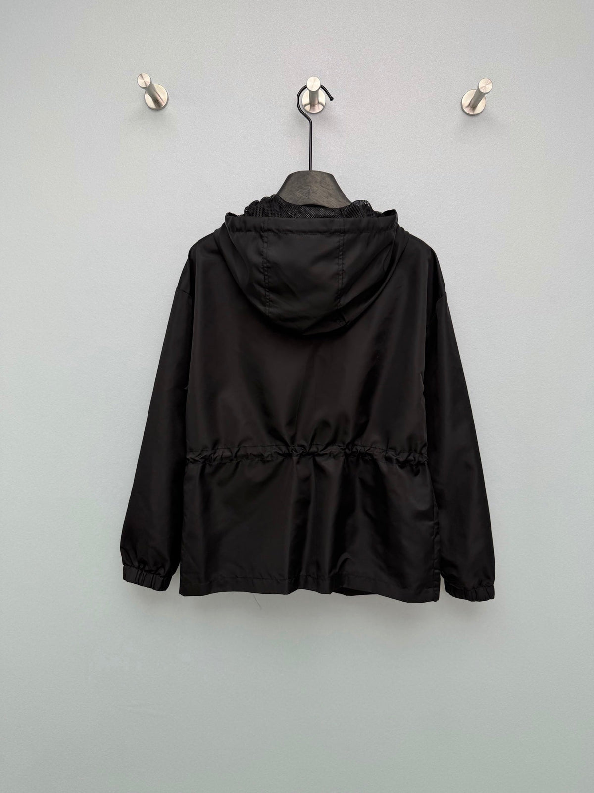 Nylon Hooded Drawstring Waist Jacket