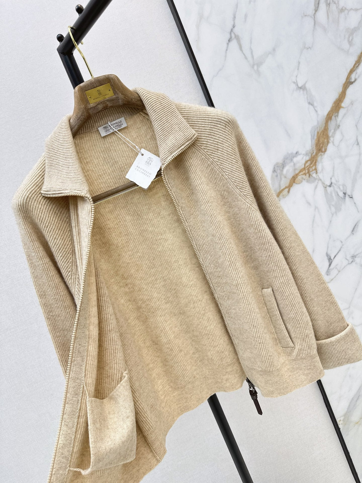 Brunello Cucinelli/26 Fall/Winter Latest Flat-Collar Cashmere Knit Jacket
