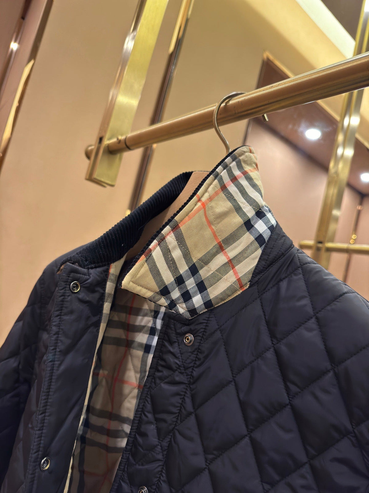 Quilted Nylon Corduroy Short Cotton Jacket