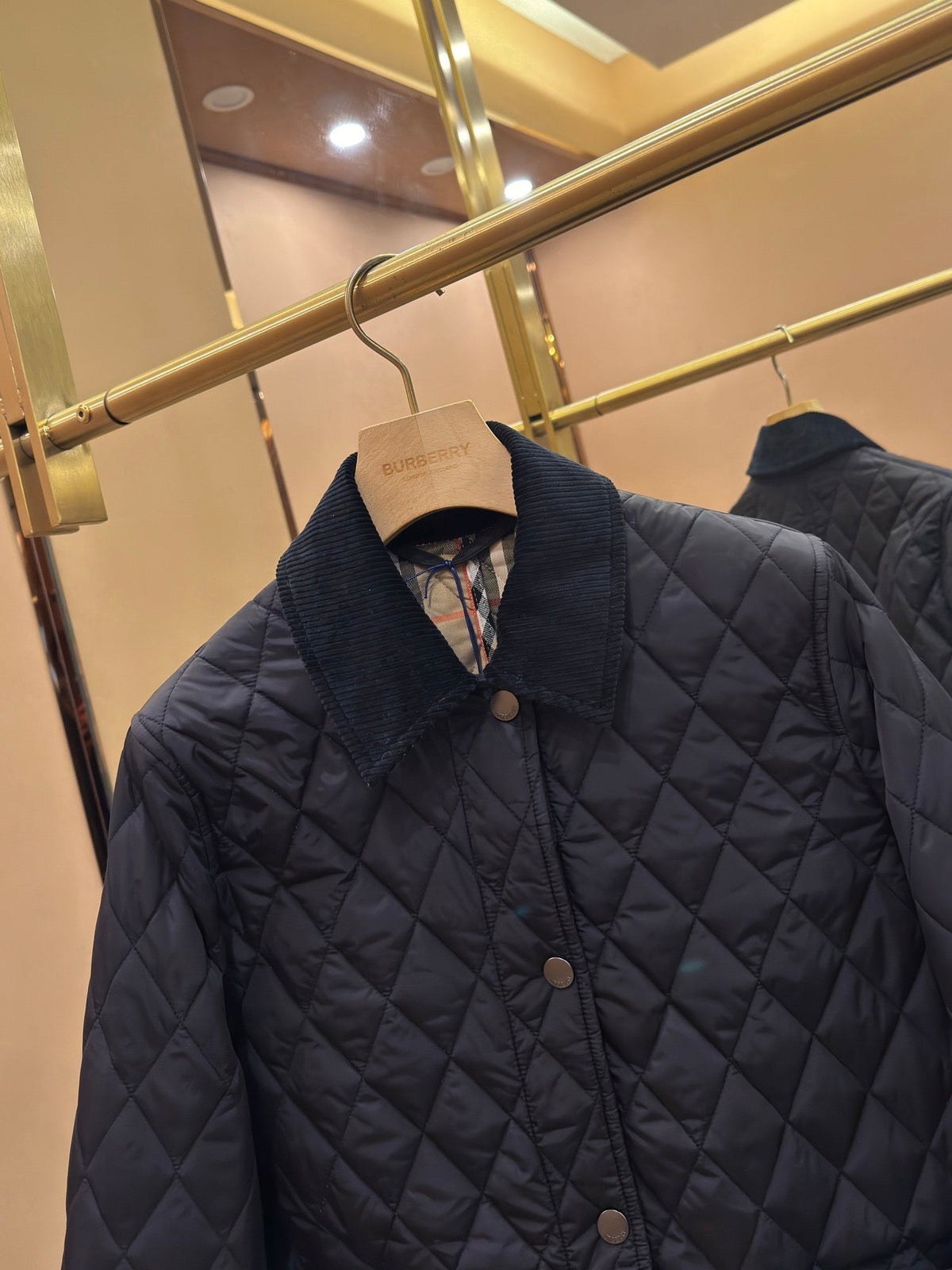 Quilted Nylon Corduroy Short Cotton Jacket