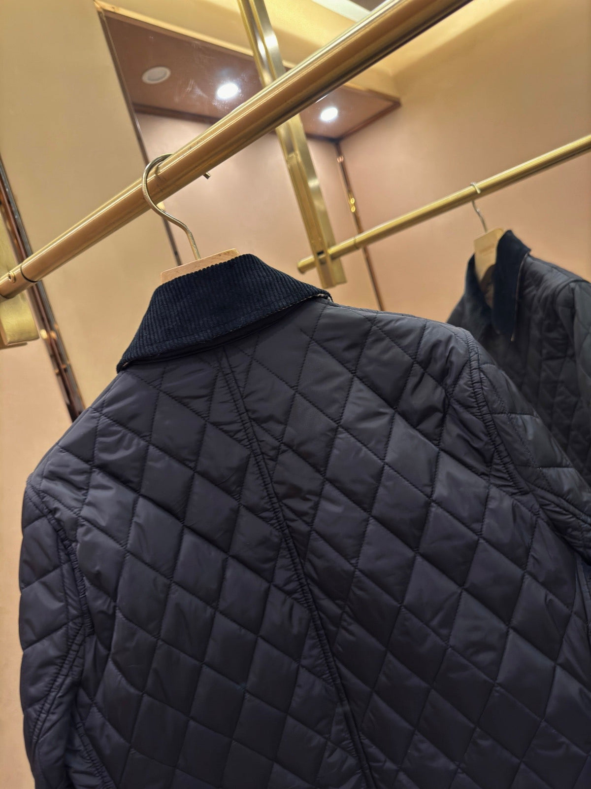 Quilted Nylon Corduroy Short Cotton Jacket
