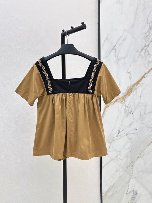 26FW New Doll-Style Paneled Top with Hand-Applied Rhinestones and Beading π€