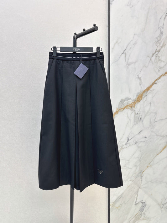 26FW New Long Skirt with Elastic Waist and Triangle Logo Detail π€