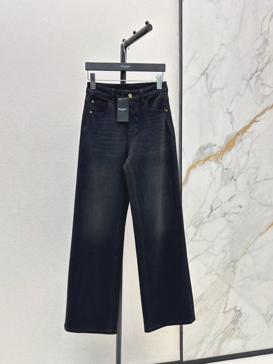 26FW New Logo Letter-Embroidered Straight-Leg Denim Jeans π€