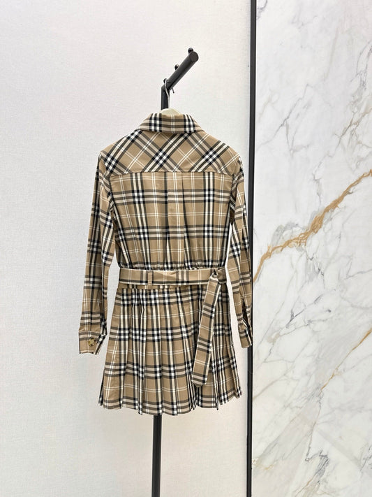26FW New Classic Plaid Long-Sleeve Dress π€