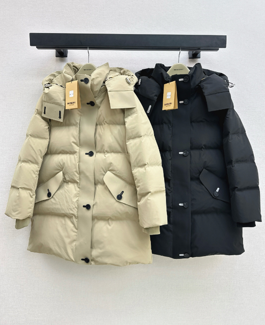 26 Fall/Winter Latest Hooded Mid-Length Down Jacket