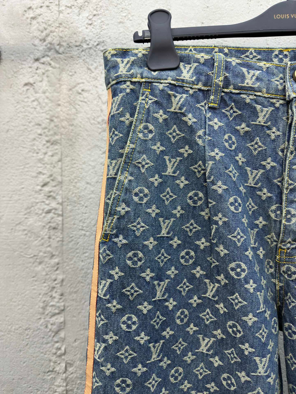 Jacquard full-print seam jeans