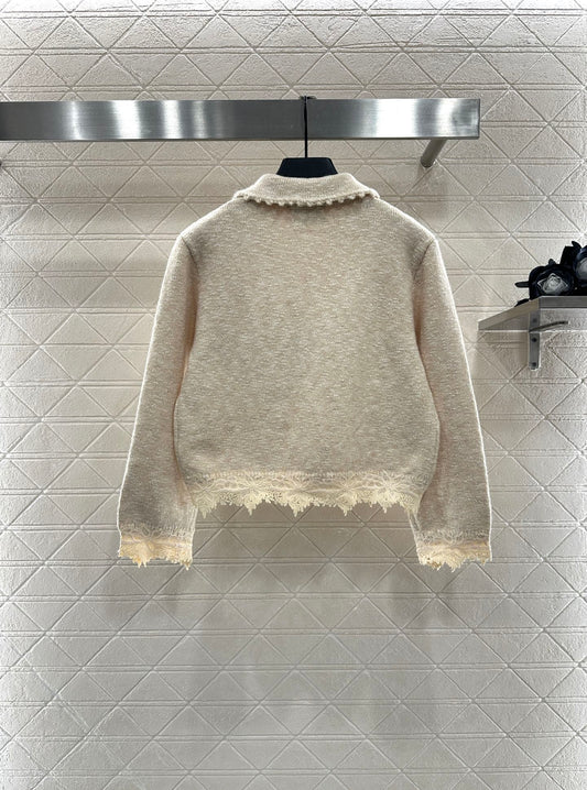 Embroidered Lace Knit Cardigan