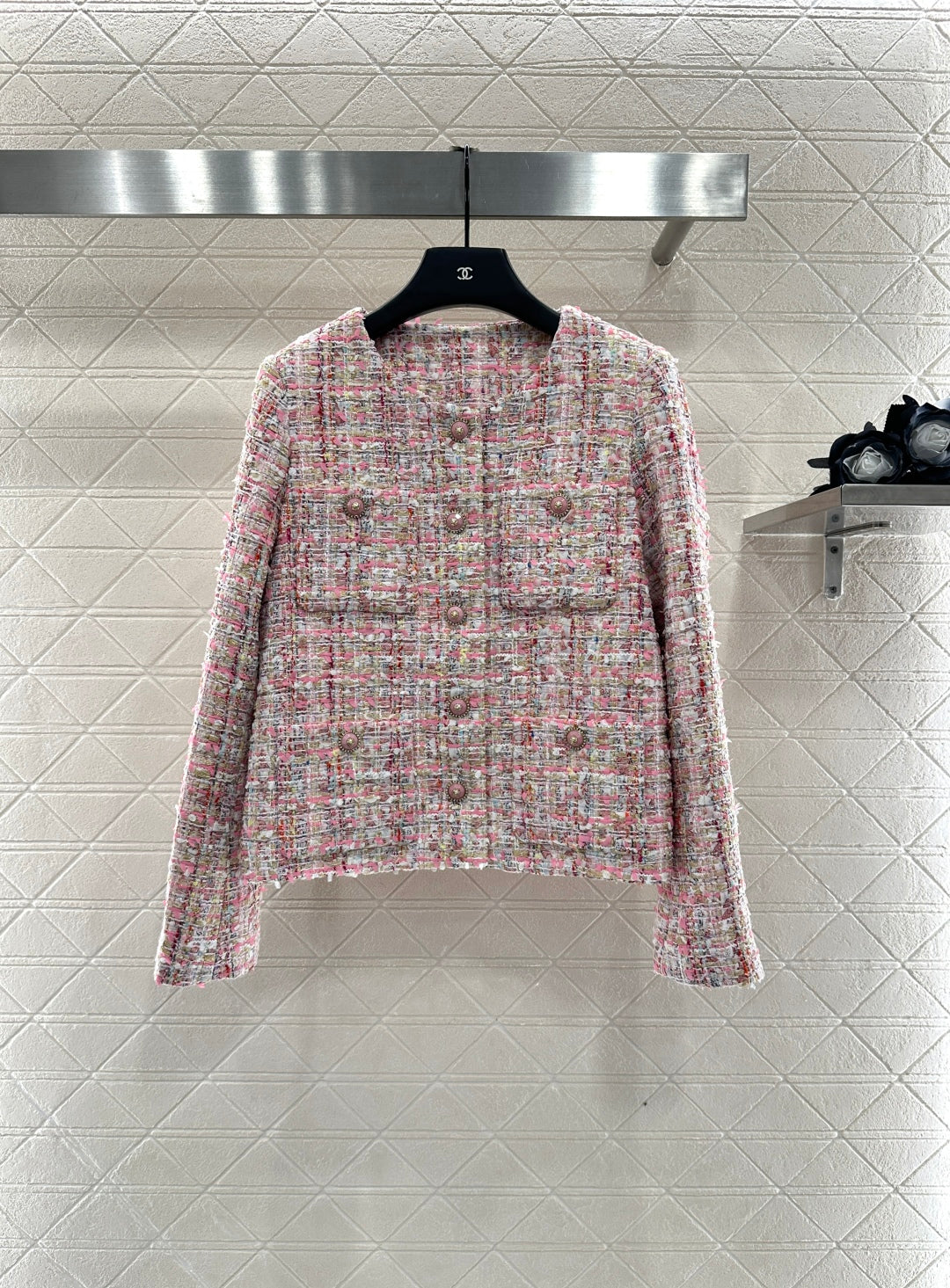 This slubby round-neck dress jacket