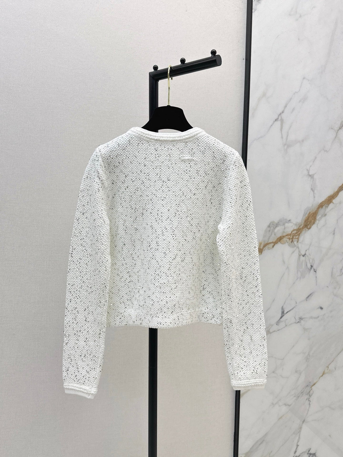 Exquisite sequined short cardigan