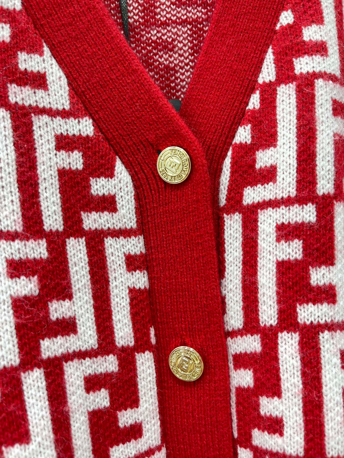 Letter Jacquard Knit Cardigan