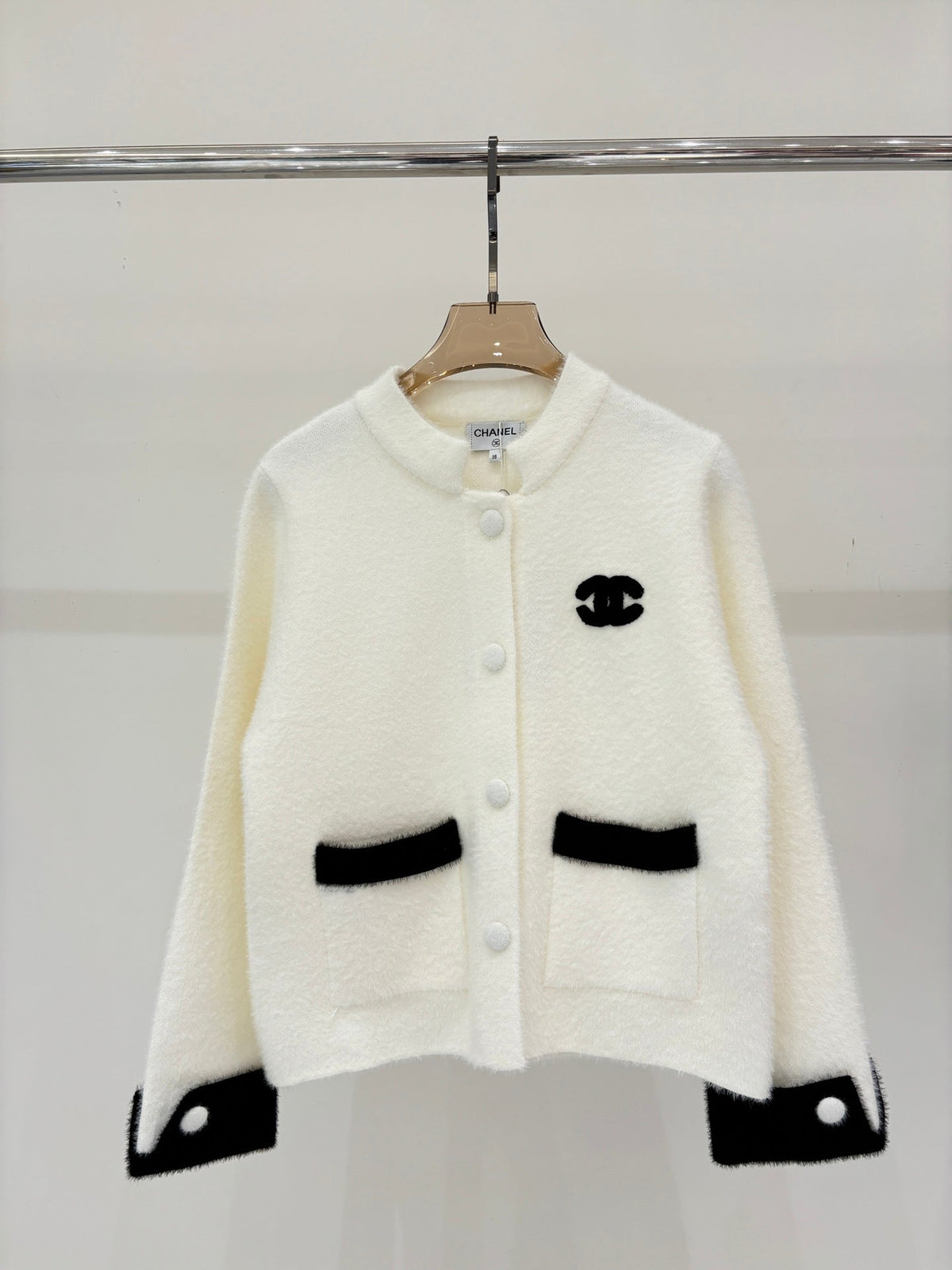 cozy color-blocked knit cardigan