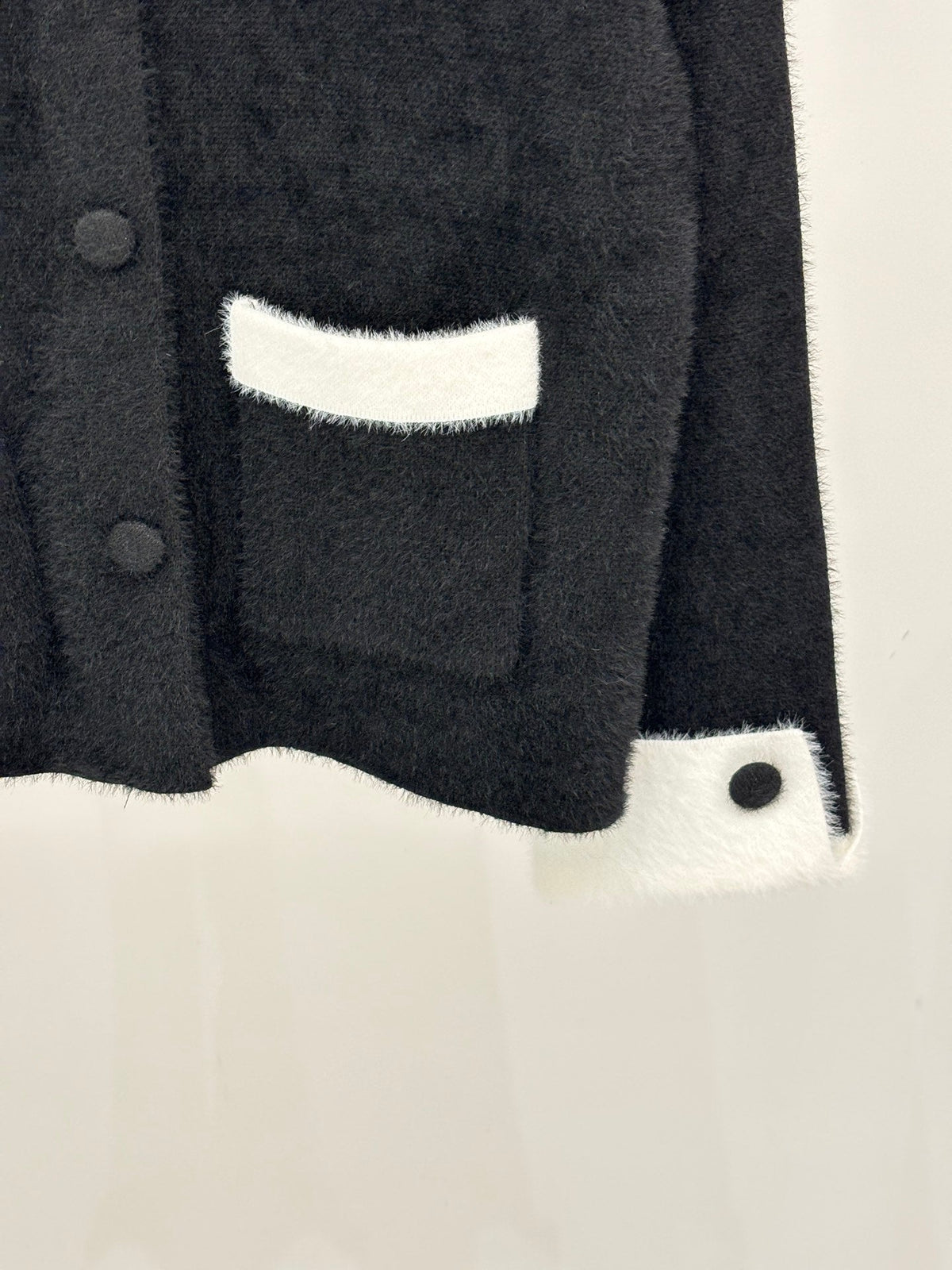 cozy color-blocked knit cardigan