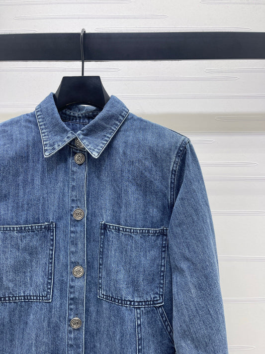 Collared Denim Shirt Jacket
