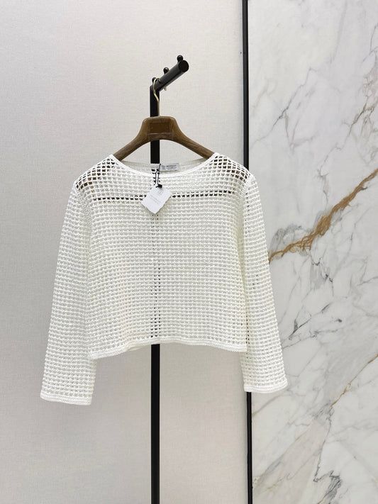Brunello Cucinelli/ 26 Early Autumn New Hollow-Out Long Sleeve Knit