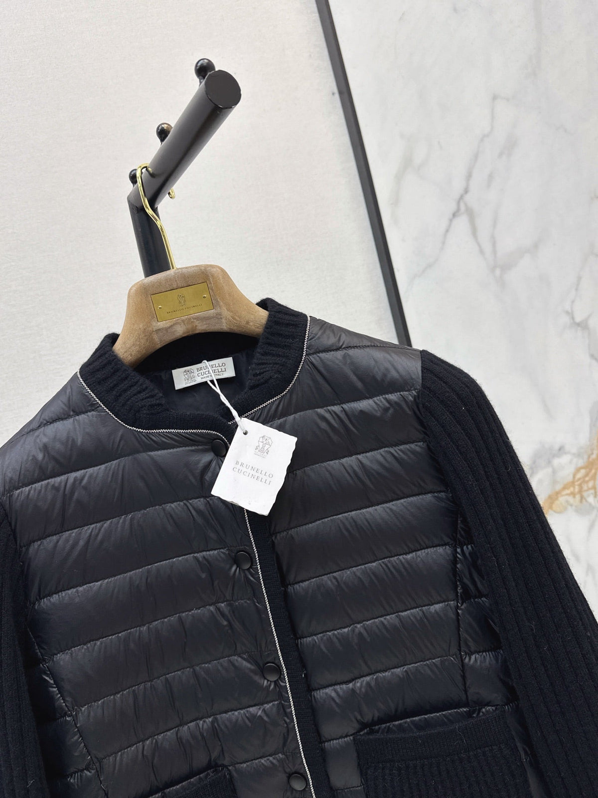 Brunello Cucinelli / 26 Fall-Winter Latest Wool Knit Patchwork Down Jacket