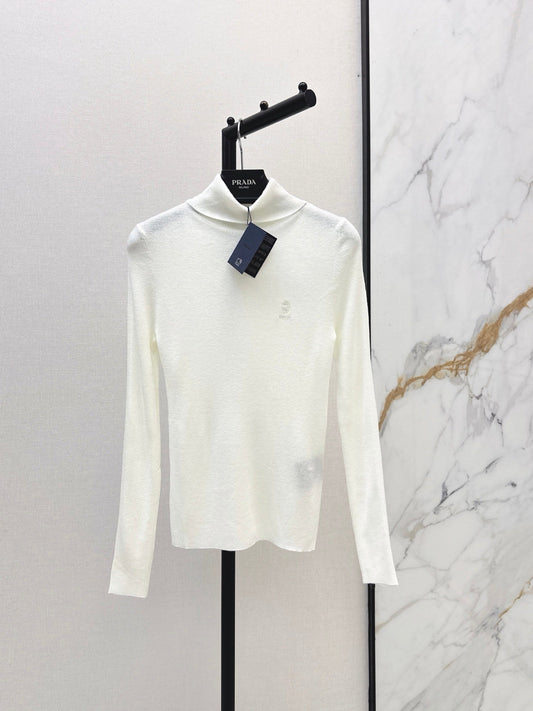 26 Fall/Winter Latest Small Logo Embroidered Wool Turtleneck Top