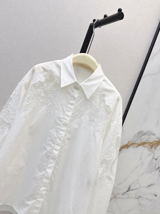 26Latest Autumn/Winter Ethnic-Style Embroidered White Shirt