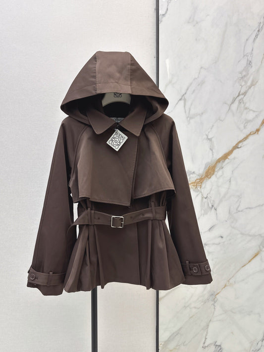26Latest Autumn/Winter Hooded Trench Coat in Chestnut Brown Tones