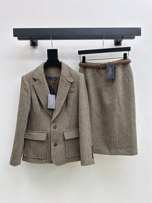 26Latest Autumn/Winter Vintage Wool-Blend Herringbone Set