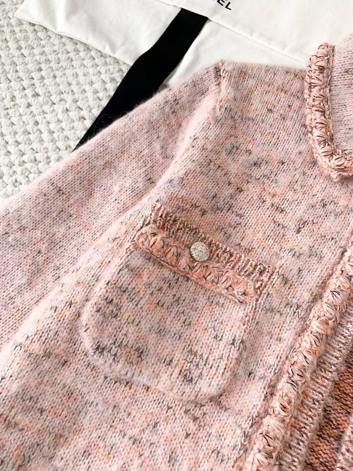 Floral Pink Rhinestone Hook and Loop Jacket