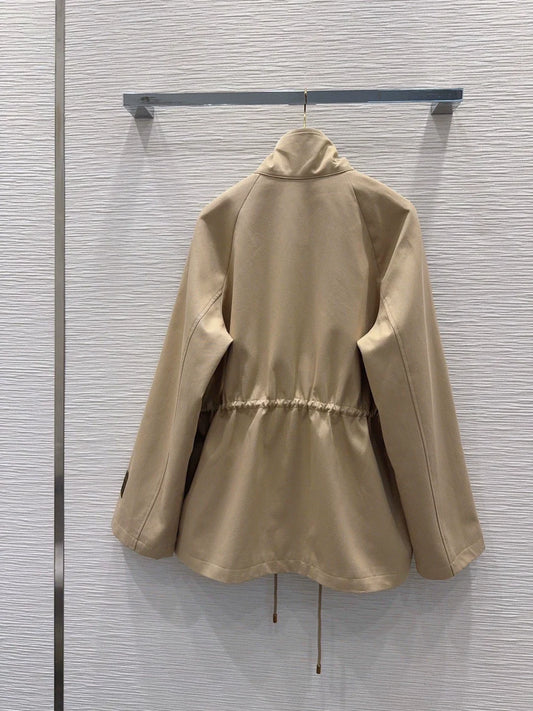 26New Long-Sleeve Windbreaker with Pockets and Drawstring