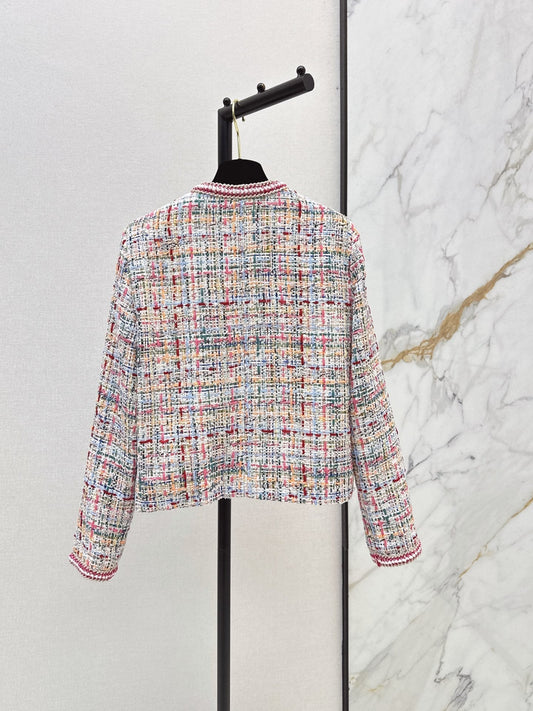 26FW New V-neck knit jacket with contrasting trim 💕