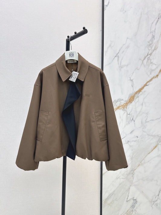 26FW New Oversized Jacket with Contrasting Ruffled Collar 🖤